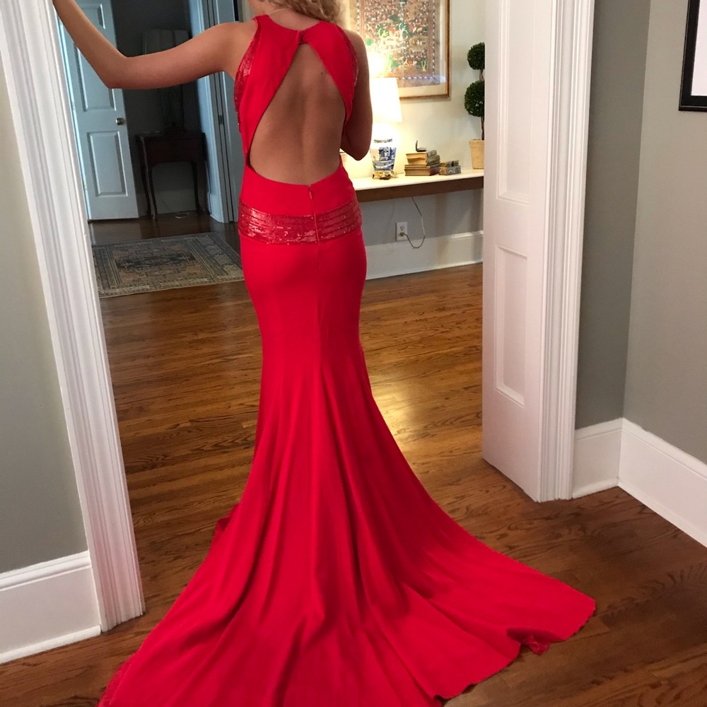 Stunning EUC Roberto Cavalli red fitted dress